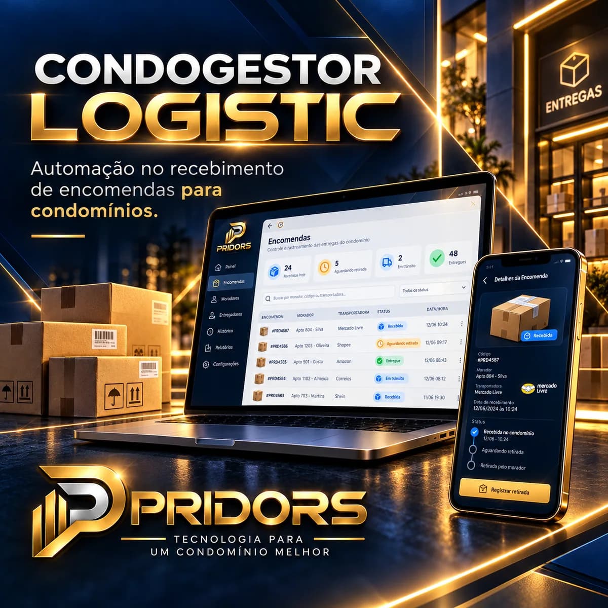Arte de apresentação existente do CondoGestor Logistic
